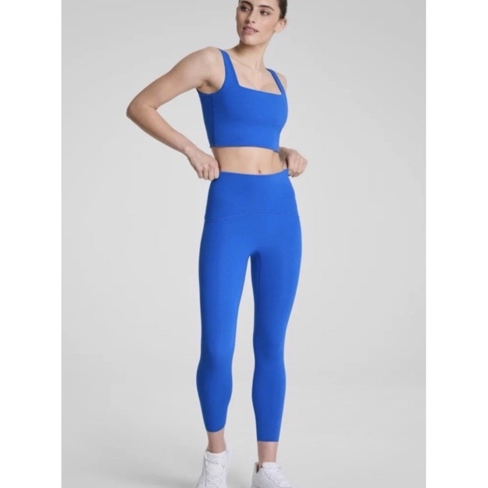 SPANX Booty Boost 7/8 Leggings XL Deep Azure Blue 23" NWT Shaping Activewear